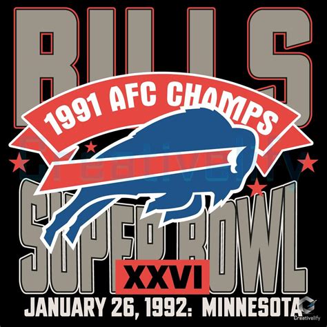 Buffalo Bills 1991 Afc Champs Super Bowl Xxvi Minnesota Svg - CreativeLify