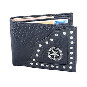 Buy Louis Cardy Men's Genuine Leather Western Style Bifold Wallet With ...