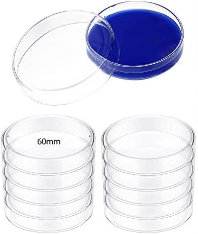 Weewooday 10 Pieces Glass Petri Dishes with Lids Autoclavable High ...