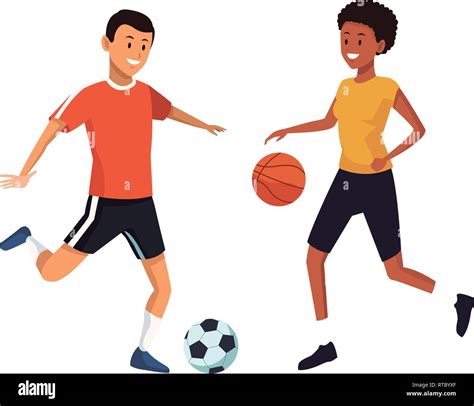 soccer and basketball players Stock Vector Image & Art - Alamy