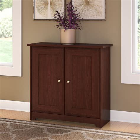 Bush Furniture Cabot Small Storage Cabinet with Doors in Harvest Cherry ...