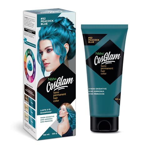 Nisha Cosglam Semi Permanent Hair Color for Unisex, Infused Conditioner ...
