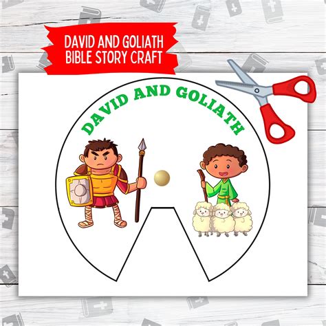 David and Goliath Printable Wheel, Preschool Craft, Kids Bible Toddler ...
