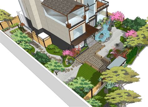 日式庭院花园模型 | 铅笔汇-高品质SU模型交流分享平台