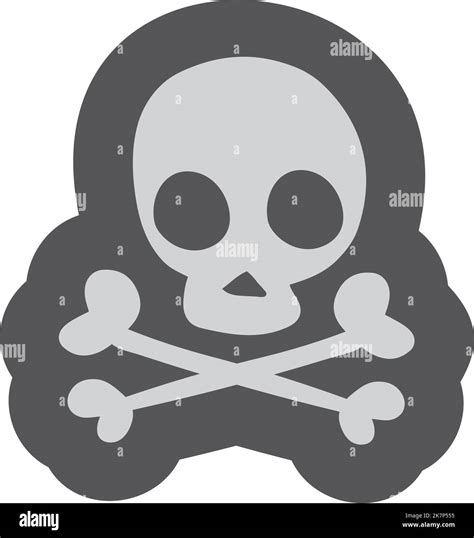 Skull with crossbones sticker. Death black icon. Poison sign Stock ...
