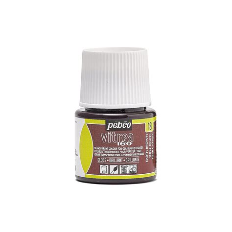 Pebeo Vitrea 160 Glossy Glass Paint 45-Milliliter Bottle, Earth Brown ...