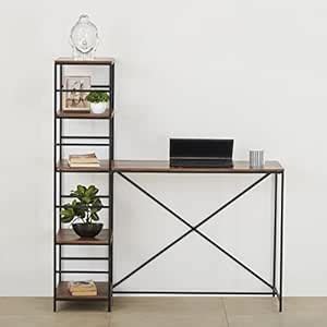 Home Centre Ajax Brown Mango Wood Book Case with Writing Table : Amazon ...
