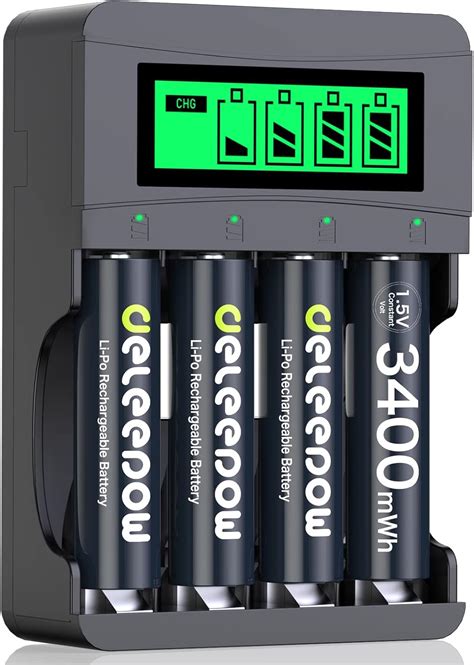Deleepow 1.5V Rechargeable AA Batteries 3400mWh India | Ubuy
