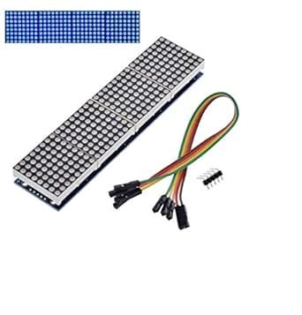 Blue MAX7219 Dot Matrix Module For Arduino Microcontroller 4 In One ...
