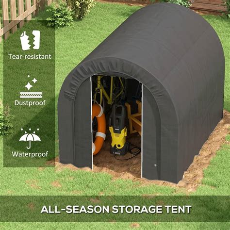 Outsunny 4x6ft Outdoor Storage Shed With Steel Frame Outsunny 4x6ft ...