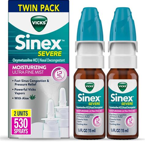 Amazon.com: Vicks Sinex Severe Nasal Spray, Moisturizing Ultra Fine ...