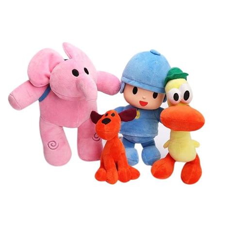 Buy 4 Set Pocoyo Plush - Pocoyo Blue, Elly Pink Elephant, Loula Orange ...