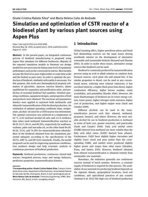 Cstr Reactor Simulation Using Aspen Plus 的图像结果