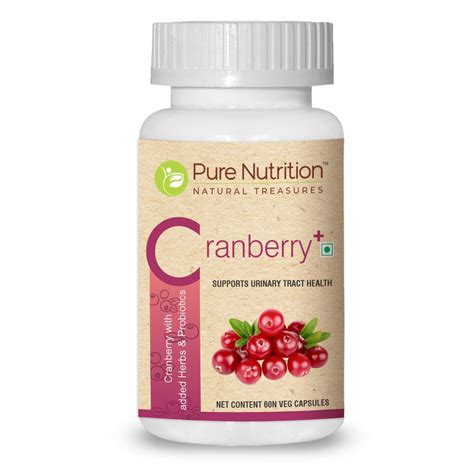 Pure Nutrition Cranberry Plus 620 mg, 60 Capsules Price, Uses, Side ...