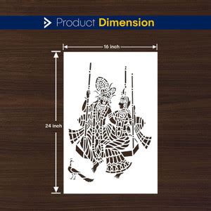 JAZZIKA Wall Stencils Pack of 1 (Size :- 16 X 24 Inch) PATTERN- Radha ...