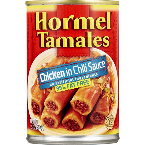 HORMEL Chicken Tamales with Chili Sauce, Shelf-Stable, 15 oz Steel Can ...