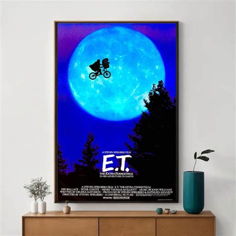 E.T. the Extra-terrestrial Movie Poster, Unique Cinema Art, Fine Canvas ...