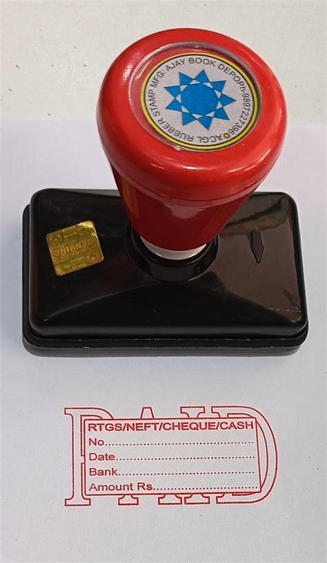 Cash Paid with date 30mm round red color self ink pre ink rubber stamp ...