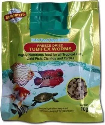 AKSHAT ENTERPRISES Freeze Dried Tubifex Worms Fish Food 10 gm for All ...
