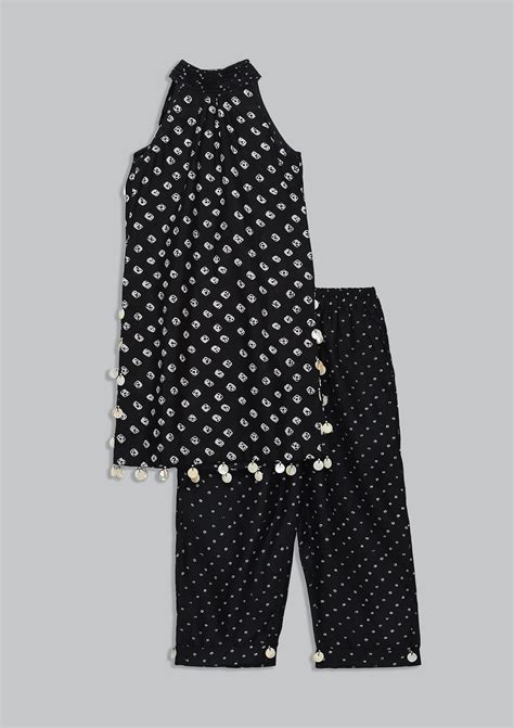 Kids Coal Bandhani Halter Tunic Set – Seeaash