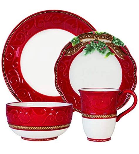 Rustic Farmhouse Christmas Yuletide Holiday Dinnerware plates Set ...