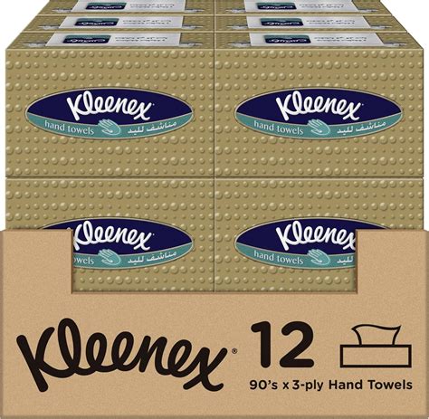 Kleenex Hand Towel, 12 Boxes x 90 Sheets, Disposable Towel Tissue for ...