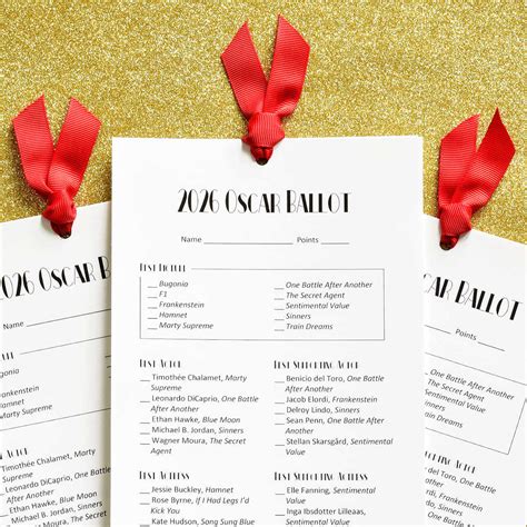 2026 Oscar Ballot Printable (Free PDF) | Hello Little Home