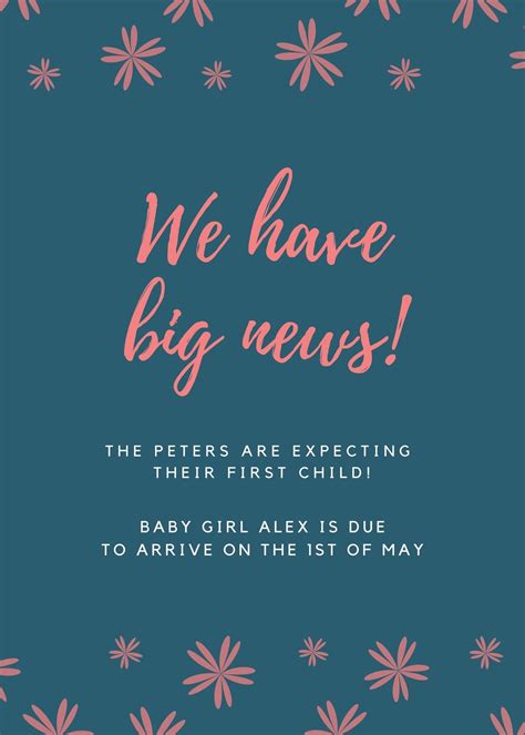 Blank Pregnancy Announcement Template