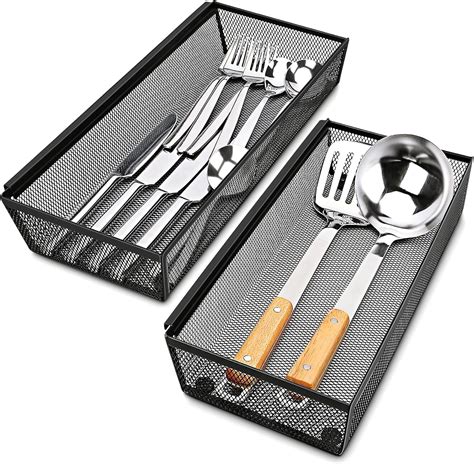 Silverware Drawer Organizer, Silverware Organizer for Drawer, 2 Pack 14 ...