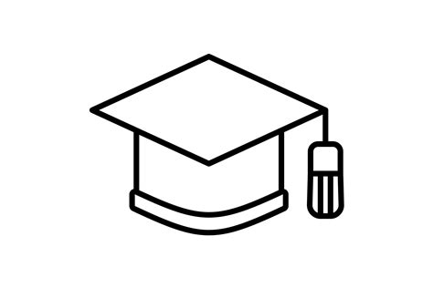 Graduation Cap Outline Icon Gráfico por Maan Icons · Creative Fabrica