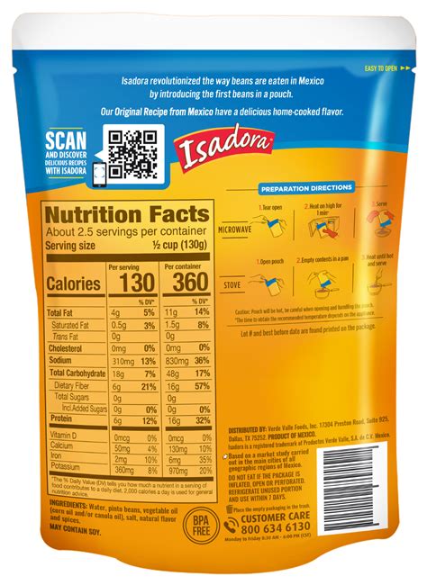 6 PACK Original Refried Beans - 12.3 oz (350g) each - Isadora | eBay