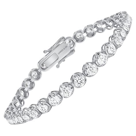 14K 7 Carat White Gold 8 Inch Round Diamond Tennis Bracelet For Sale at ...