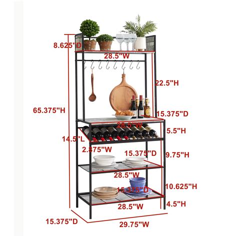 Kitchen Racks: 15" Kitchen Baker's Rack with Hooks and Shelves for Sto ...