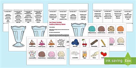 Ice Cream Sundae Auditory Memory Game