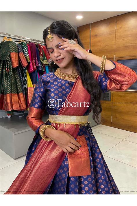 South Indian Traditional Half Saree For Women's Pragati PAttu – Fabcartz