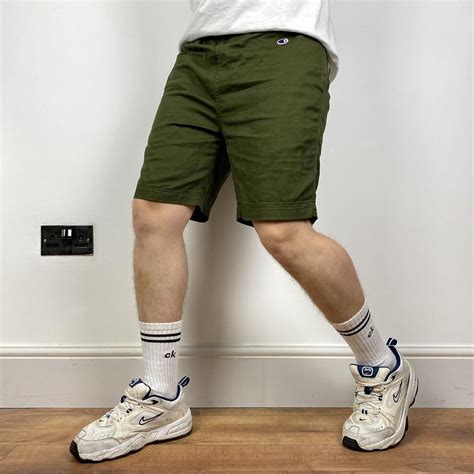 Champion Khaki Green Shorts Mens UK M with strings... - Depop