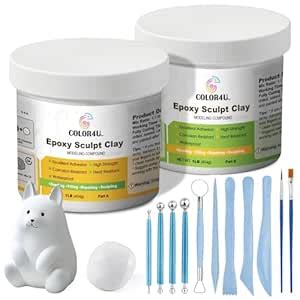 Epoxy Sculpt Clay, 1 Pound Natural Grey Epoxy Putty,2 Part Strong ...