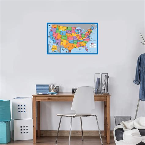 PalaceLearning 2 Pack - USA Map for Kids [Illustrated] + Cursive India ...