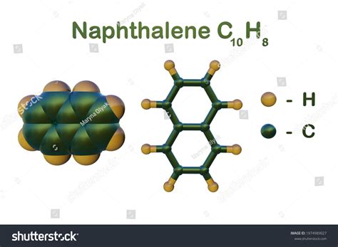Structural Chemical Formula Molecular Model Naphthalene Stock ...
