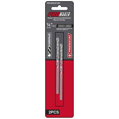 MASONRY DRILL BIT 1/4” 2 PCS PRO-DRIL051400 - Promaker® Tools