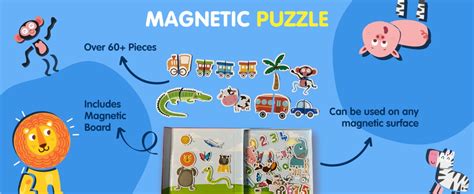 Buy CocoMoco Kids Magnetic Puzzles for Kids | 30+ Pieces Animal Puzzle ...