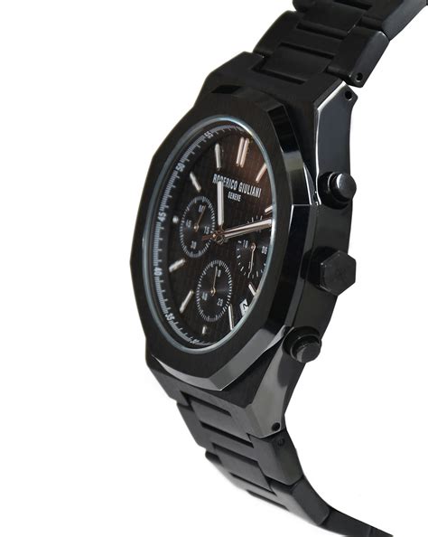 RODERICO GIULIANI CHRONOGRAPH ANALOG BLACK DIAL BLACK CASE MEN'S WATCH