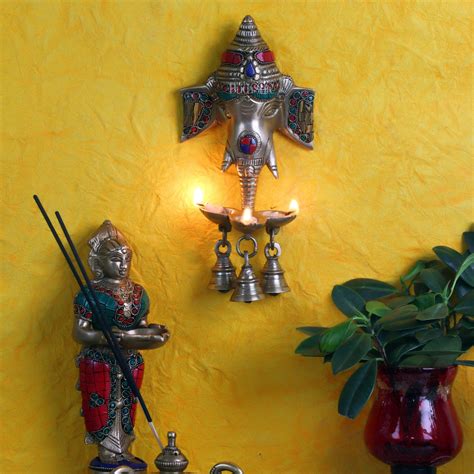 Buy Ganesha Diya Lamp Wall Hanging for Wall and Door Home Decor 10 ...