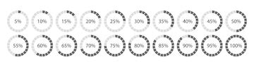 100 percent round pie chart grey circle filling template schemes with ...
