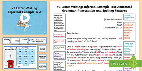 Y3 Letter Writing: Informal Model/Example Text