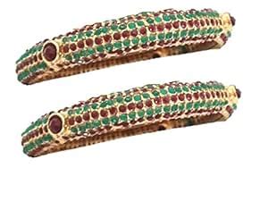 Buy Green and Maroon Kada - Studded Bangles ALB003 at Amazon.in