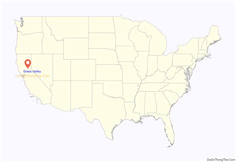 Map of Grass Valley city, California - Thong Thai Real