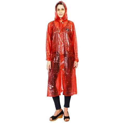 ZEEL Women's Translucent PVC Raincoat_RW203MRNBS_Maroon_50: Amazon.in ...
