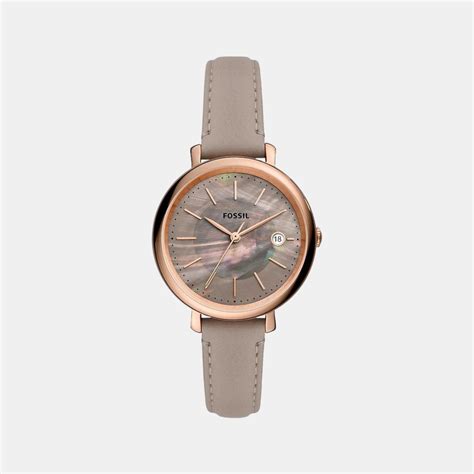 Fossil Jacqueline Women Solar Grey Dial Analog Leather Watch ES5091 ...