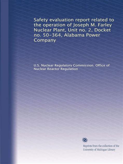 Amazon.com: Safety evaluation report related to the operation of Joseph ...
